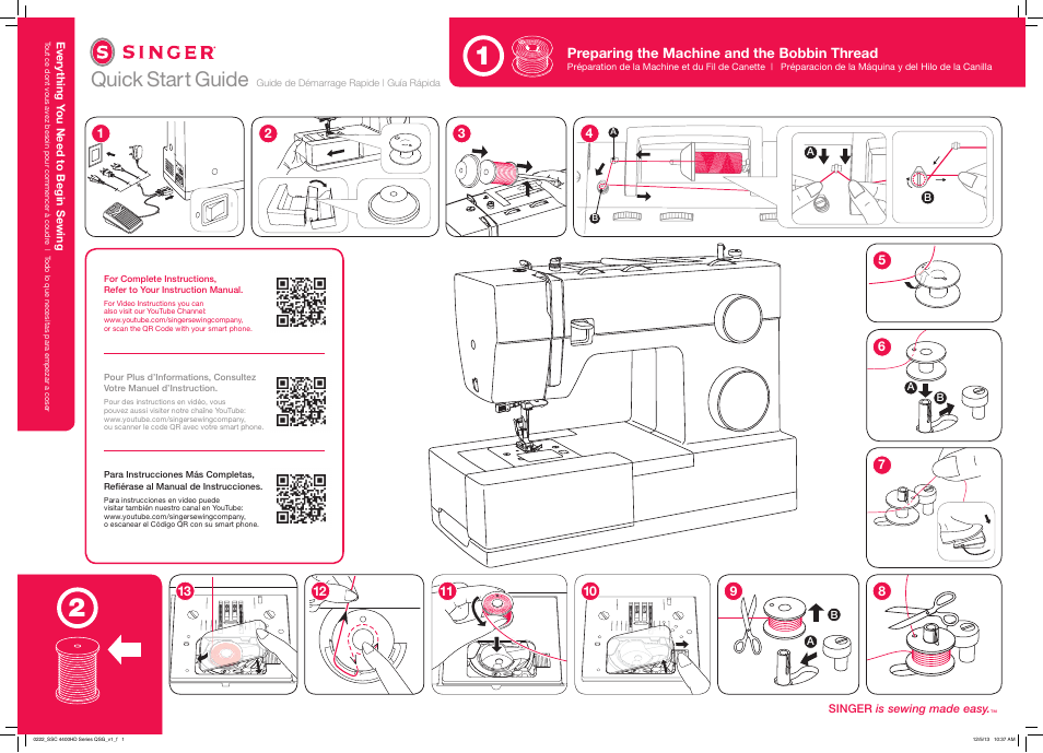 SINGER 4423 HEAVY DUTY Quick-Start Guide User Manual | 2 pages