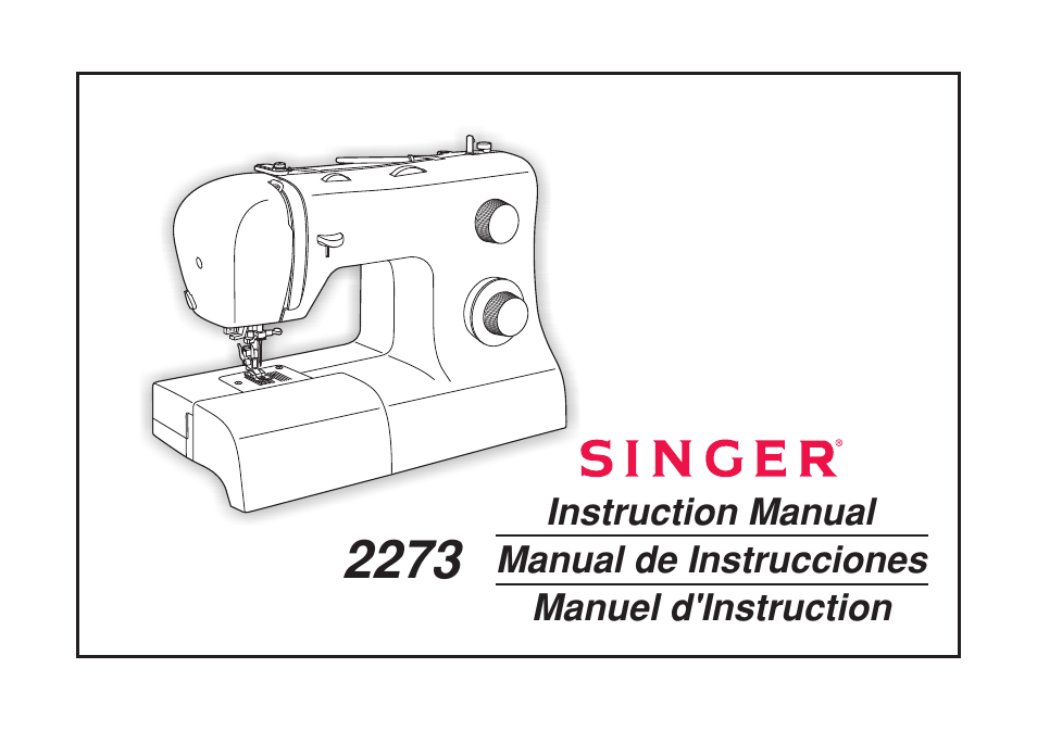 SINGER 2273 ESTEEM II Instruction Manual User Manual | 62 pages
