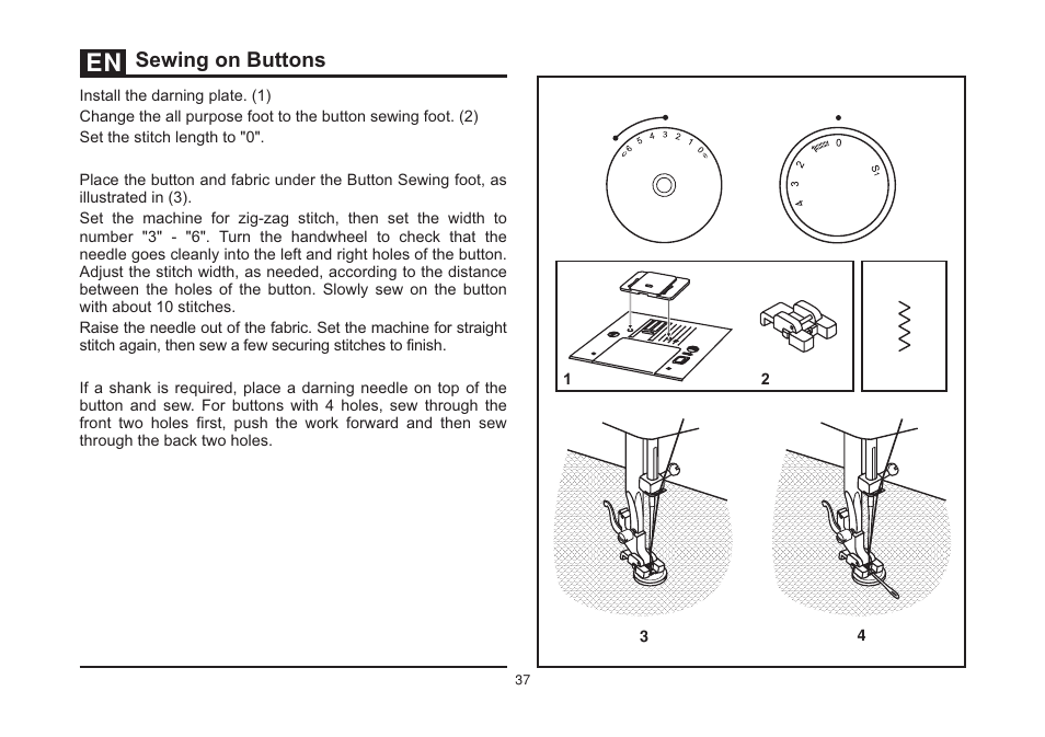 Sewing on buttons | SINGER 3323S TALENT Instruction Manual User Manual | Page 44 / 70