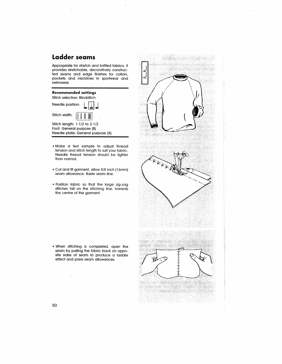 Ladder seams | SINGER 5805 User Manual | Page 52 / 88
