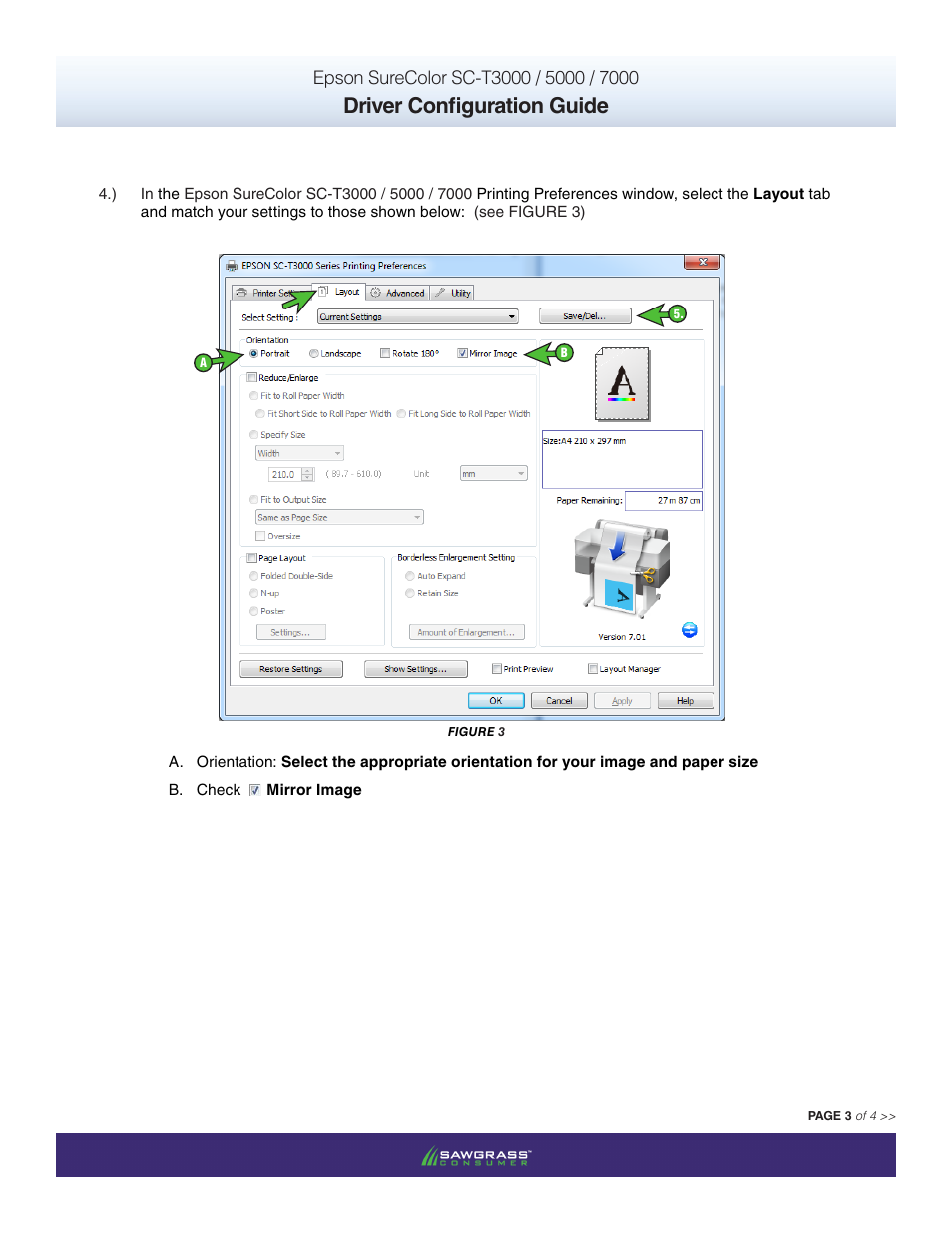 Driver configuration guide | Xpres SubliJet E Epson SureColor T5000 (Windows ICC Profile Setup): Driver Configuration Guide User Manual | Page 3 / 4