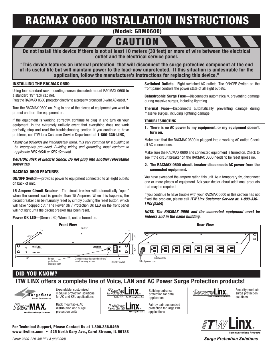 ITW Linx GRM0600 User Manual | 1 page