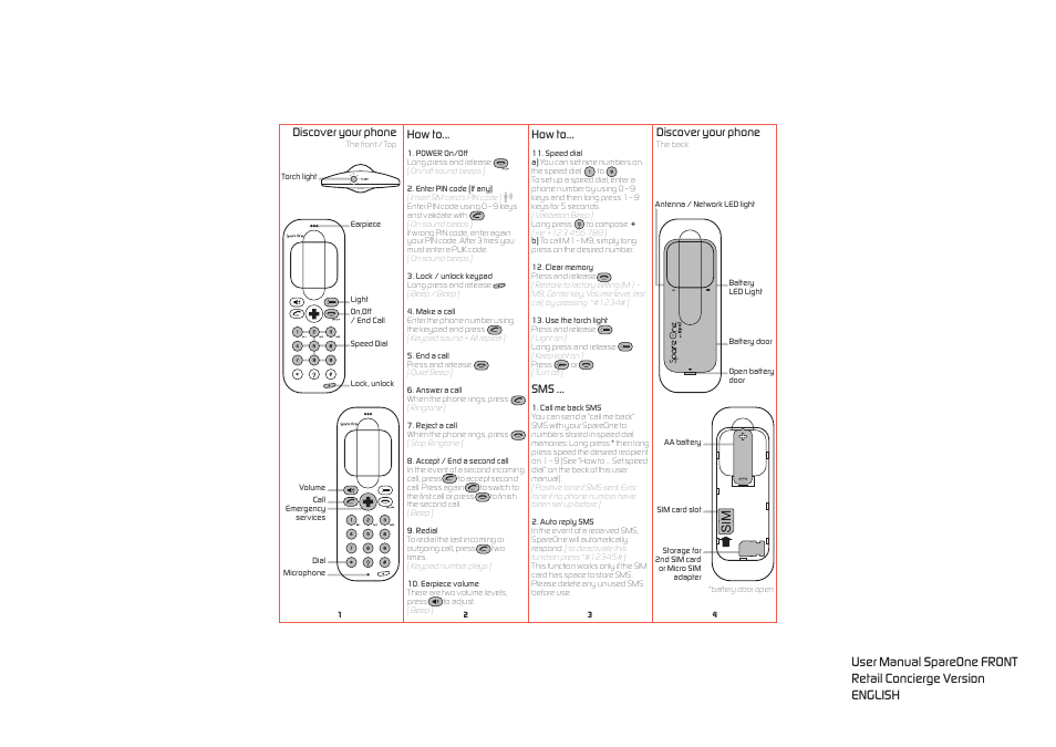 XPAL Power SpareOne Emergency Phone User Manual | 2 pages