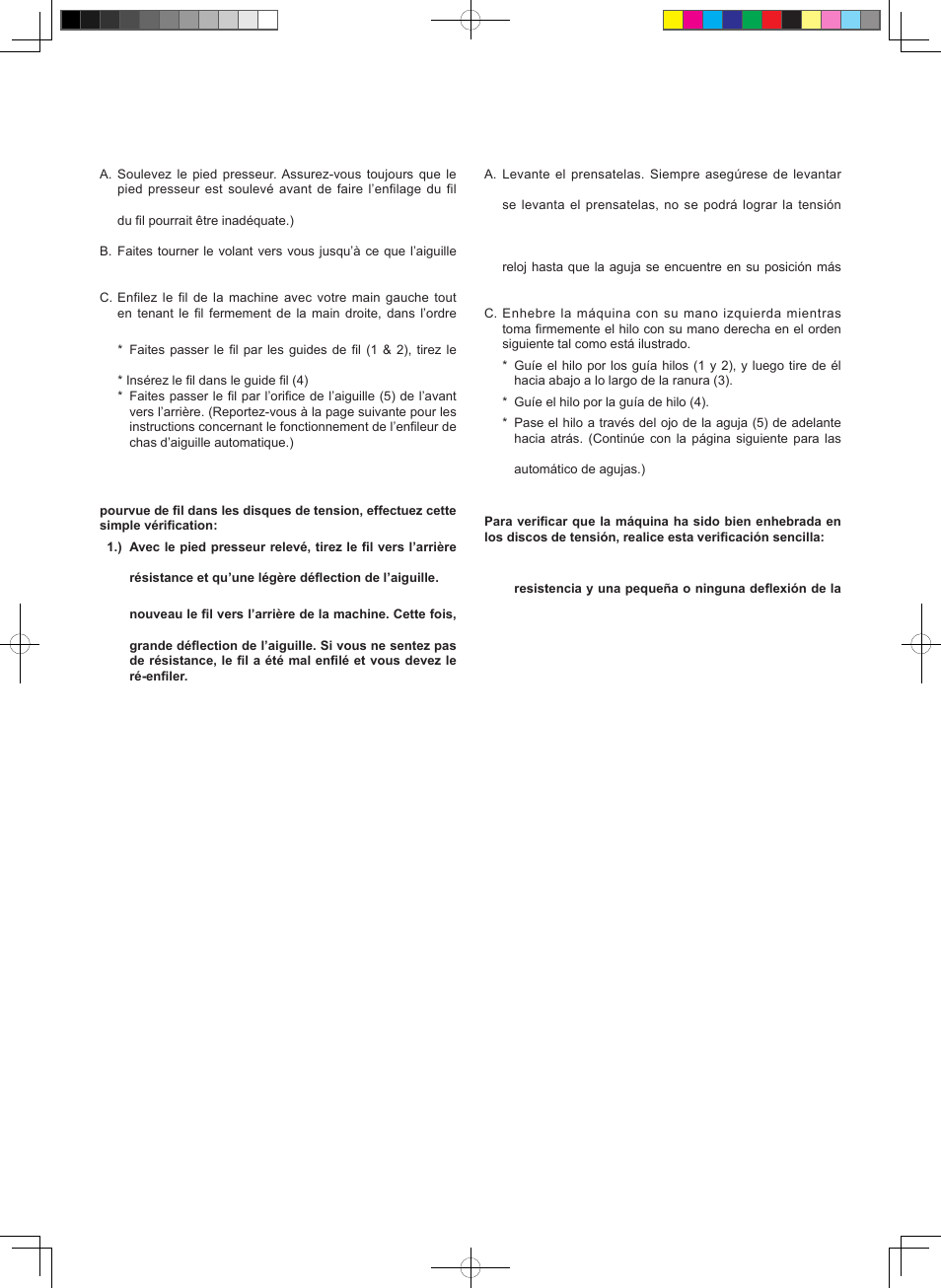Enfilage du fil supérieur, Enhebrado del hilo superior | SINGER 8768 HERITAGE User Manual | Page 21 / 60