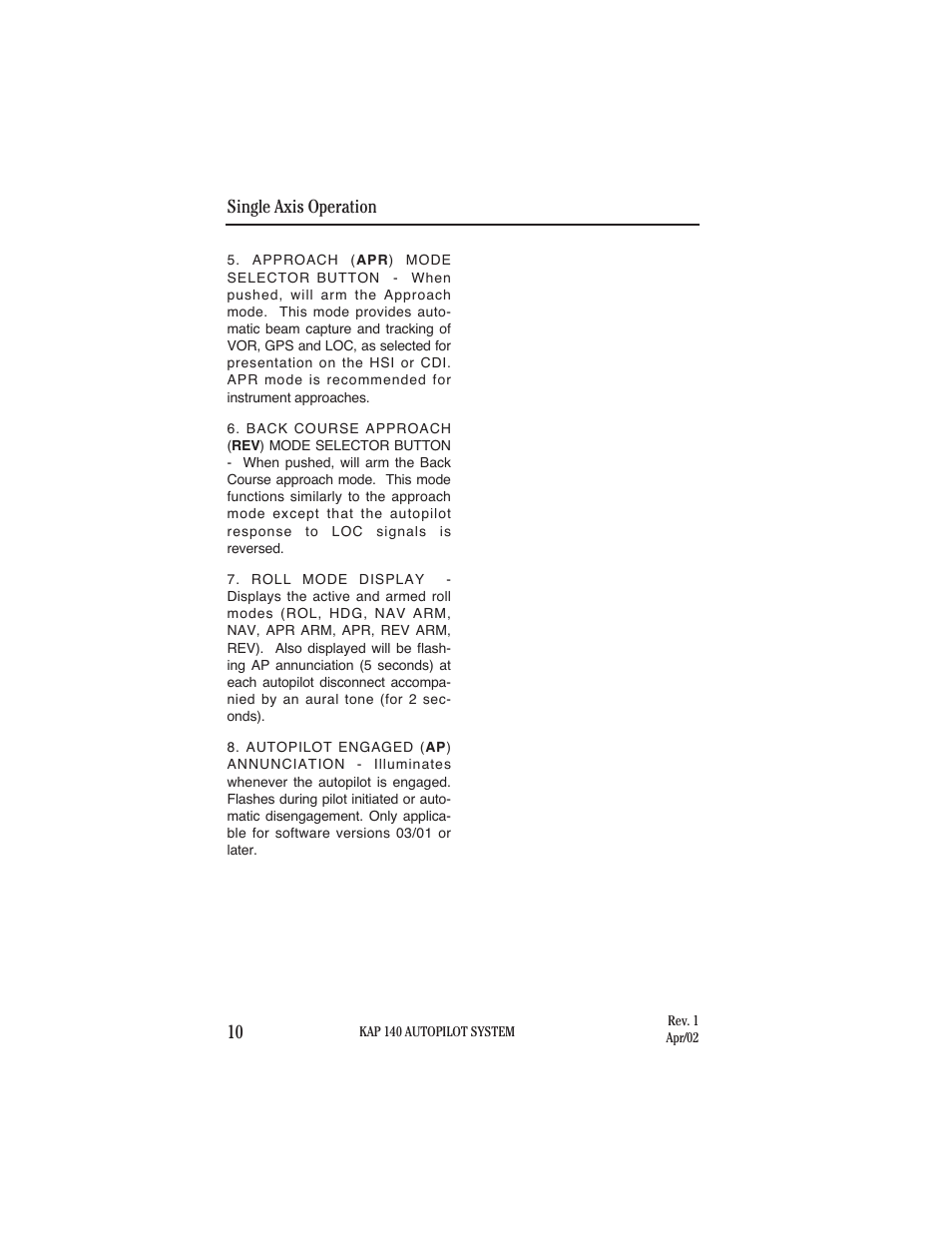 BendixKing KAP 140 User Manual | Page 18 / 102