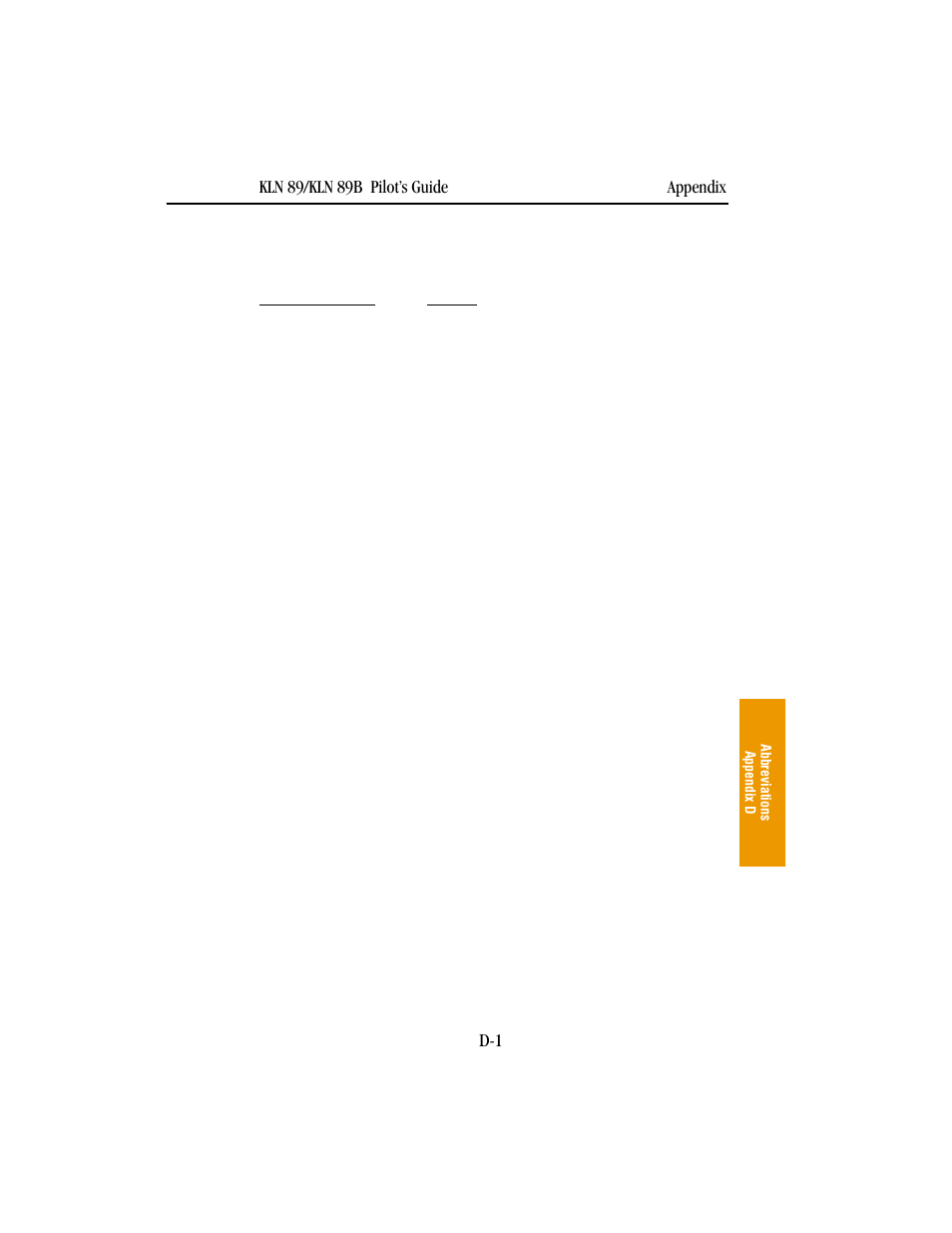 Appendix d - abbreviations, State abbreviations | BendixKing KLN 89B - Pilots Guide User Manual | Page 208 / 246
