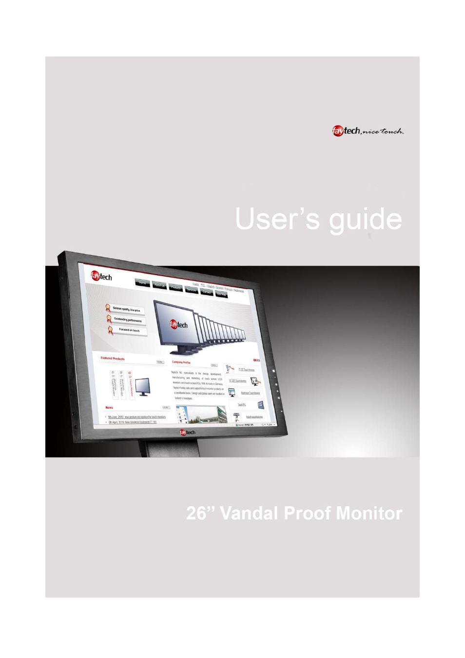 faytech 26" Vandal Non-Touch Monitor User Manual | 22 pages