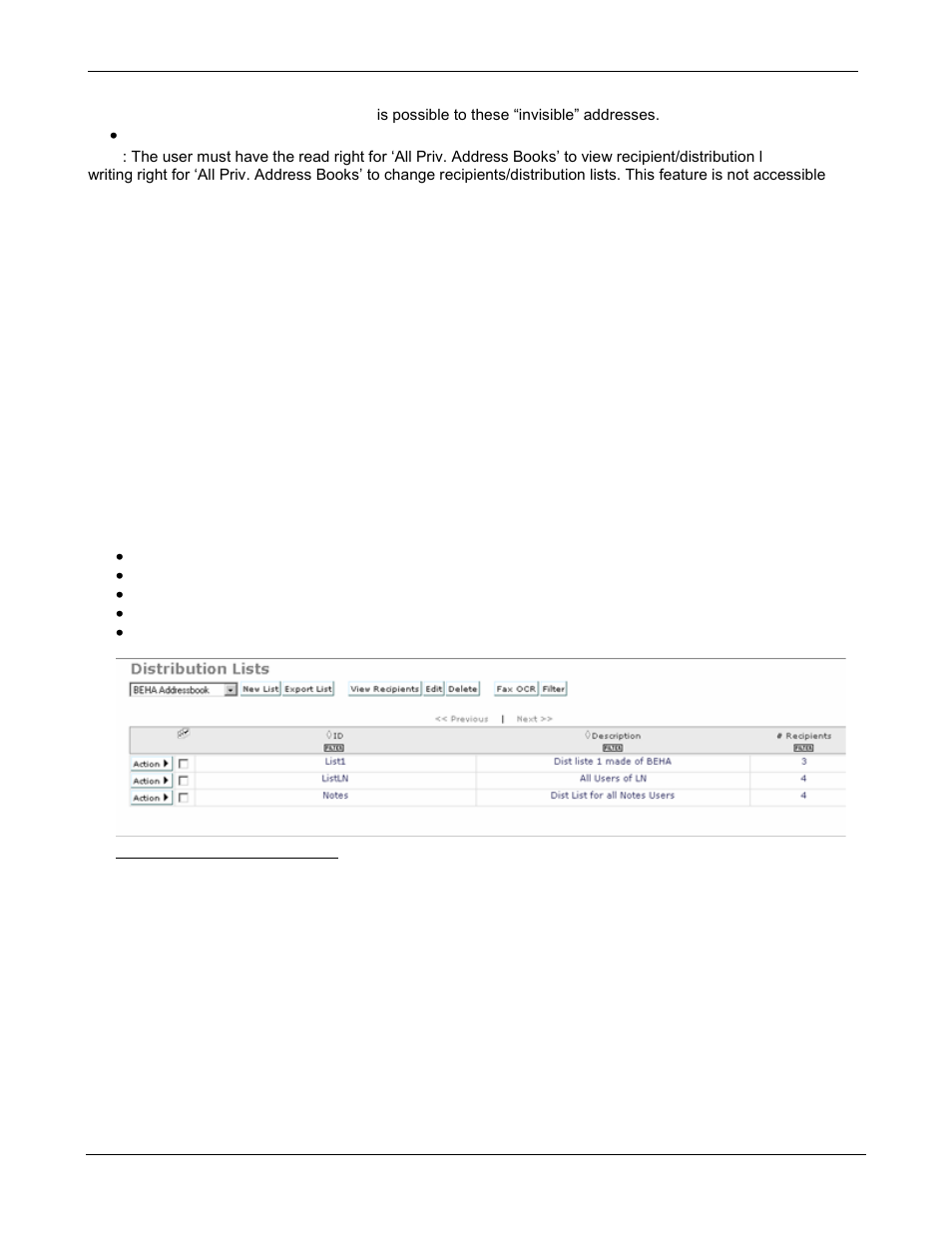 Distribution lists | Kofax Communication Server 9.1 User Manual | Page 34 / 85