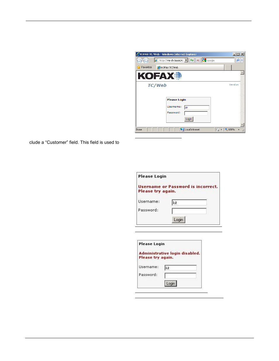 Standard features, 1 getting started, 1 login errors | Kofax Communication Server 9.1.1 User Manual | Page 6 / 85