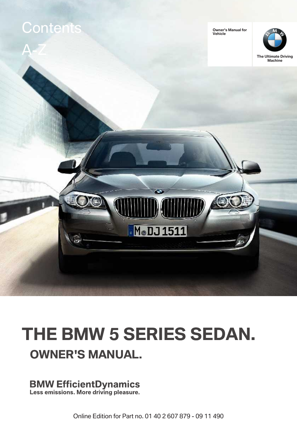 BMW 2012 5 Series User Manual | 335 pages