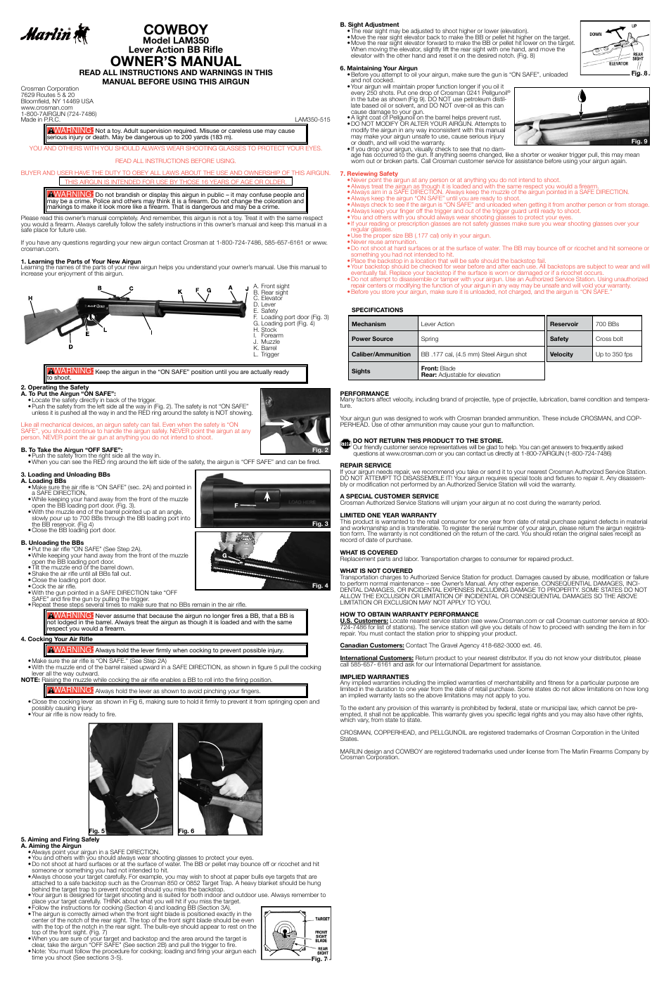 Crosman LAM350 User Manual | 3 pages