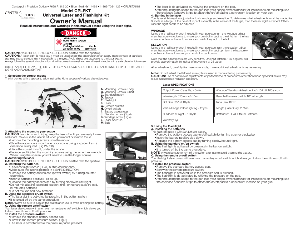Crosman CPLFKT User Manual | 3 pages
