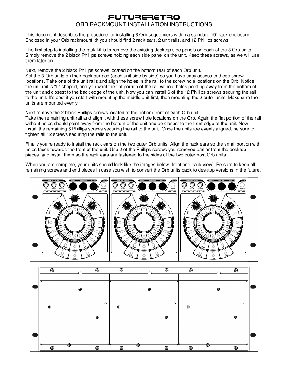 Future Retro Orb Installation Instructions User Manual | 1 page