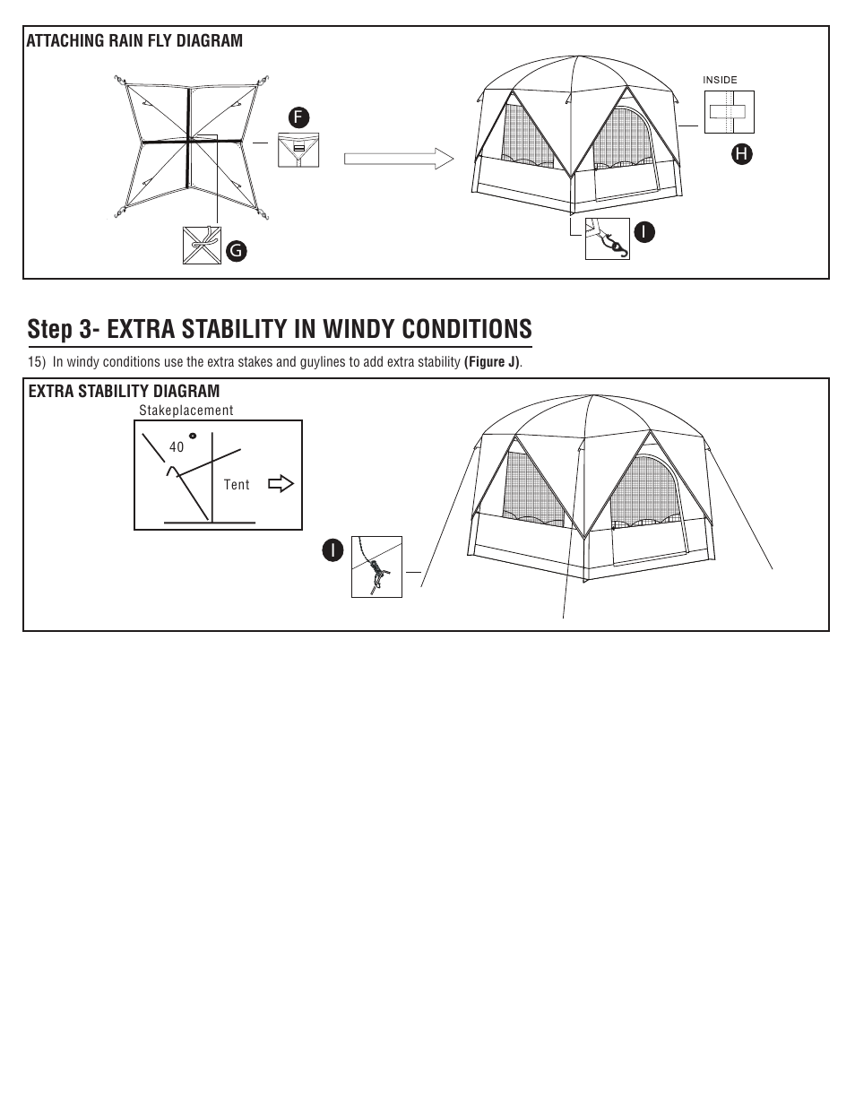Step 3- extra stability in windy conditions | Giga Tent FT 054 User Manual | Page 3 / 8