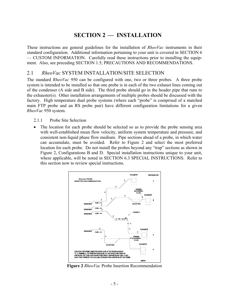 1 rheovac system installation/site selection | Intek RheoVac 950A User Manual | Page 7 / 49