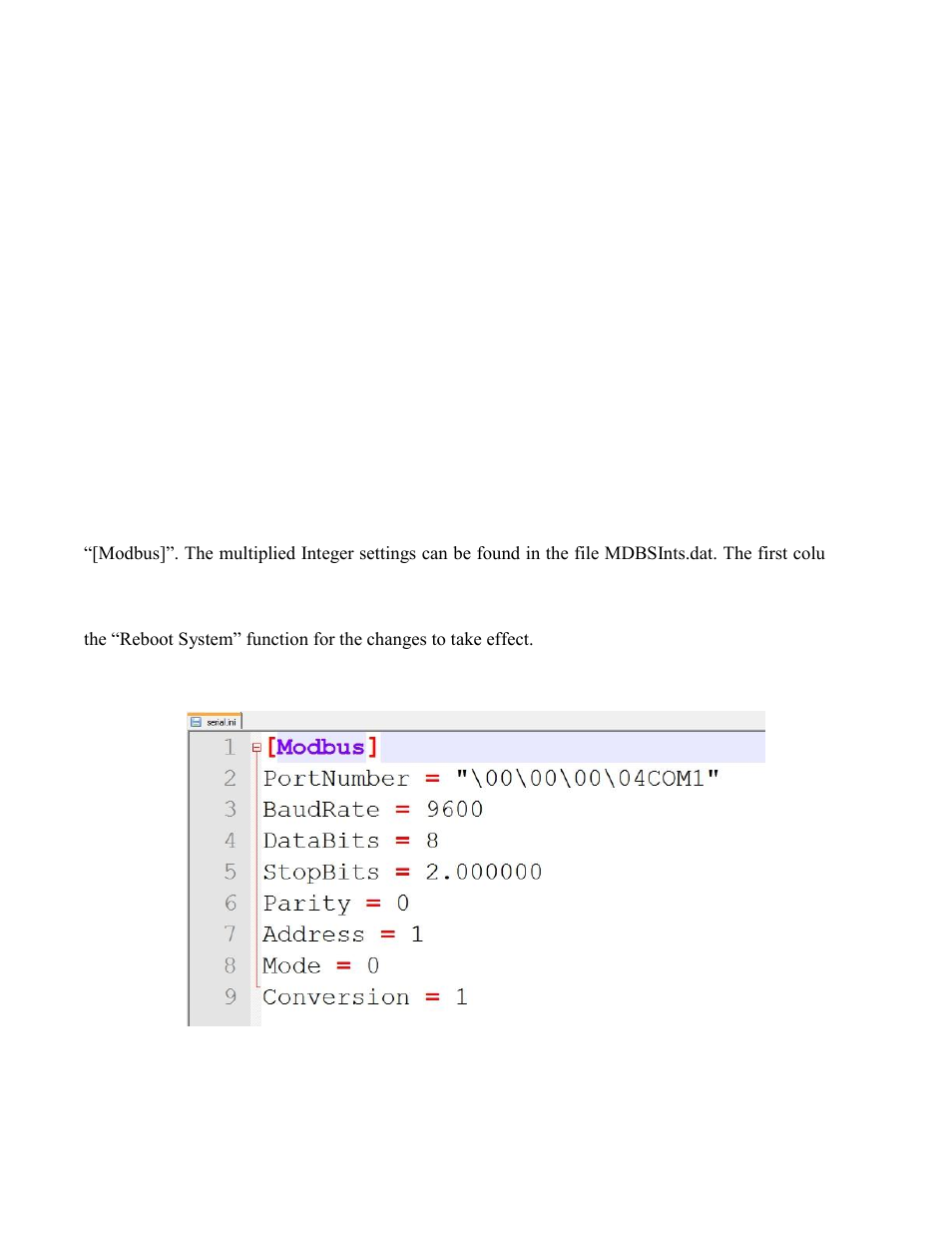 Modifying the modbus configuration file | Intek RheoVac CMS User Manual | Page 32 / 42