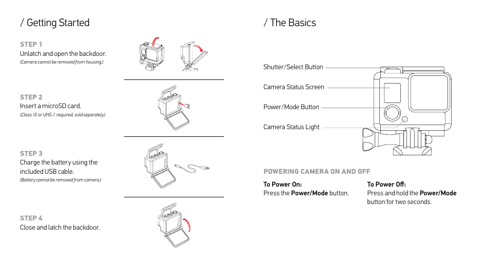 The basics / getting started | GoPro HERO User Manual | Page 3 / 7