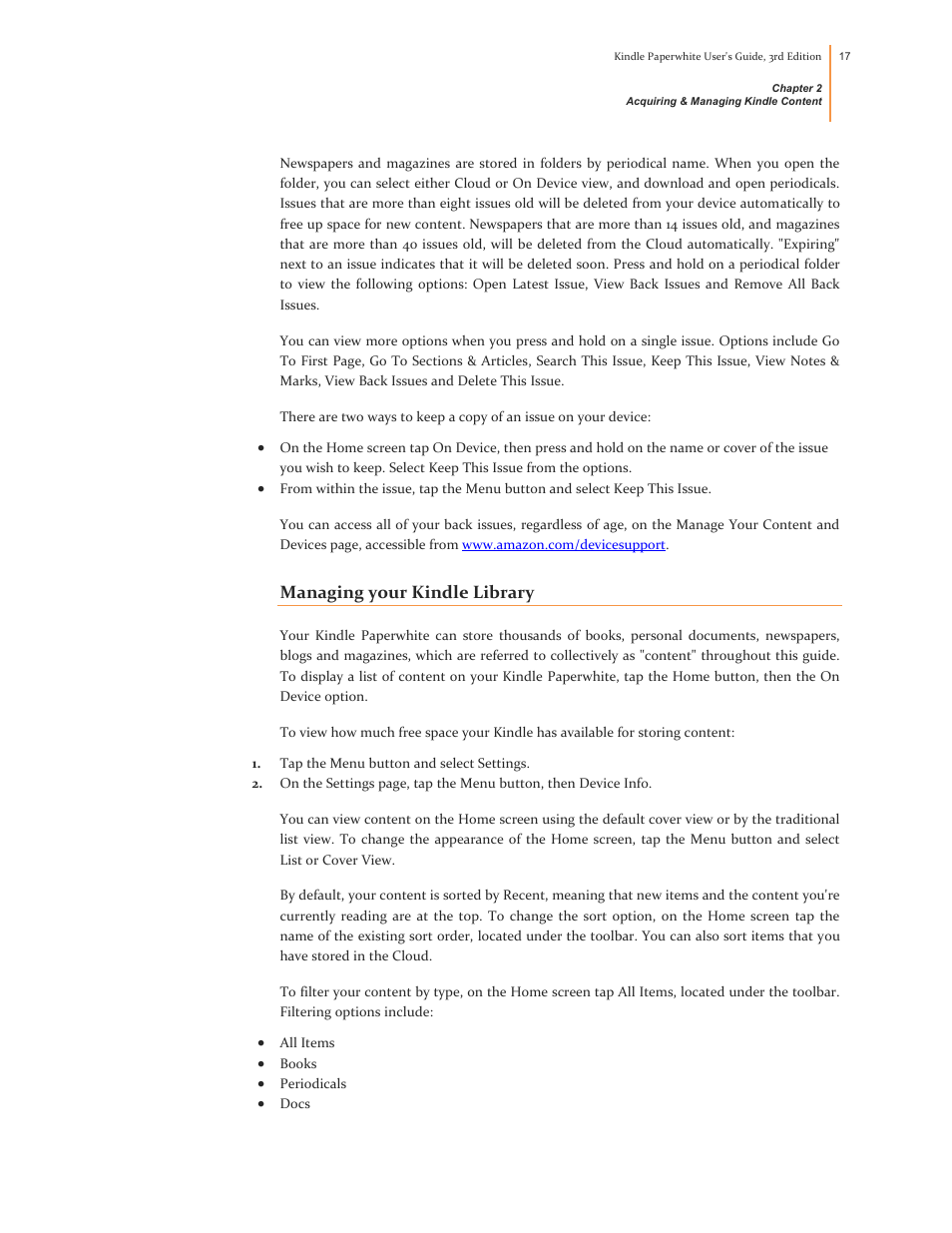 Managing your kindle library | Kindle Paperwhite (2nd Generation) User Manual | Page 17 / 47