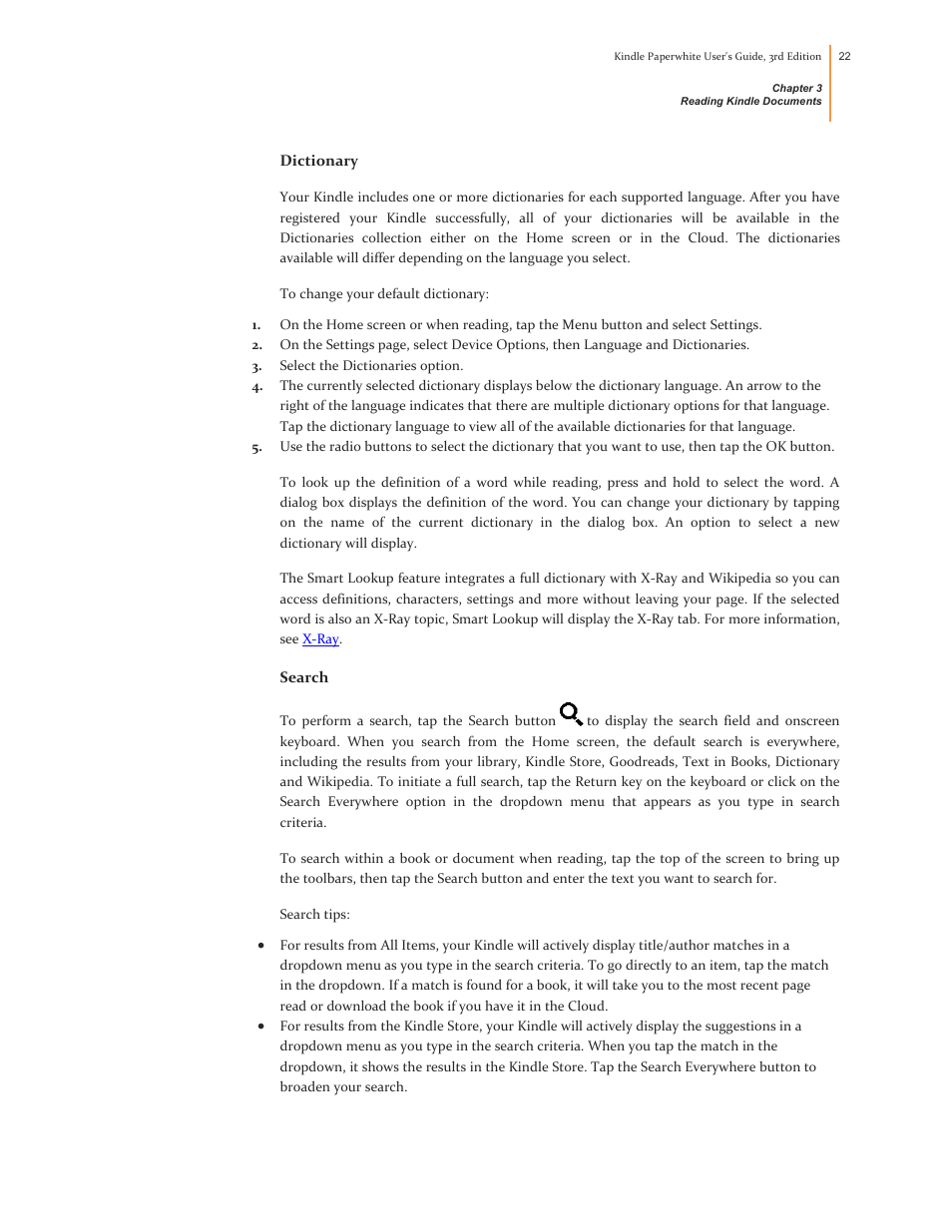 Dictionary, Search | Kindle Paperwhite (2nd Generation) User Manual | Page 22 / 47