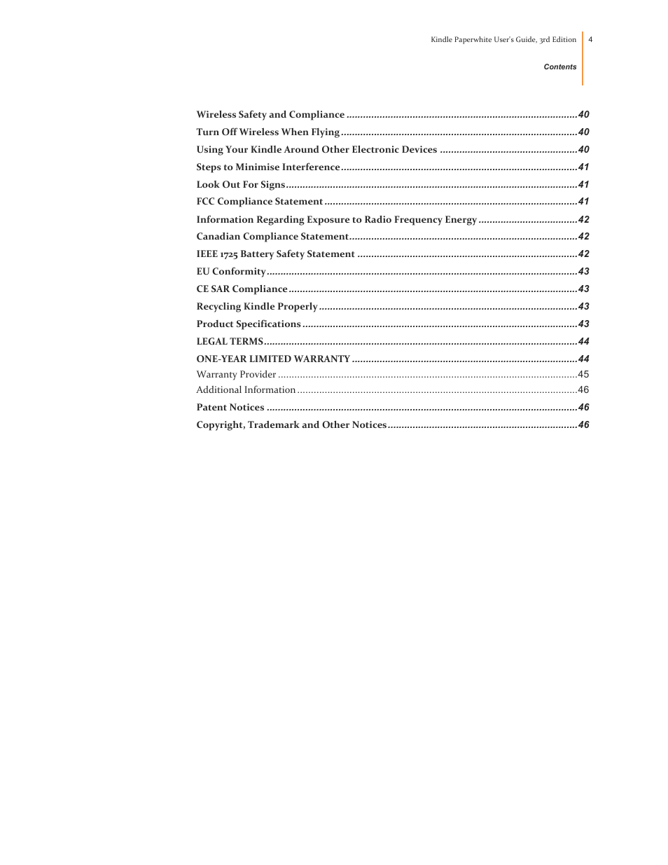 Kindle Paperwhite (2nd Generation) User Manual | Page 4 / 47