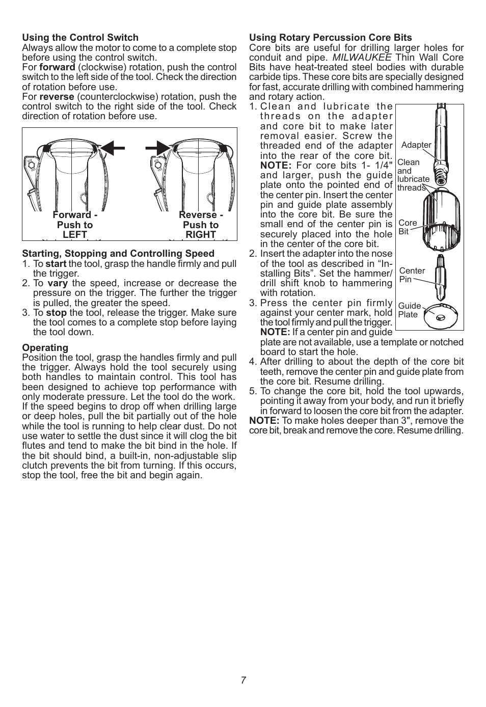 Milwaukee Tool 5262-21 User Manual | Page 7 / 24
