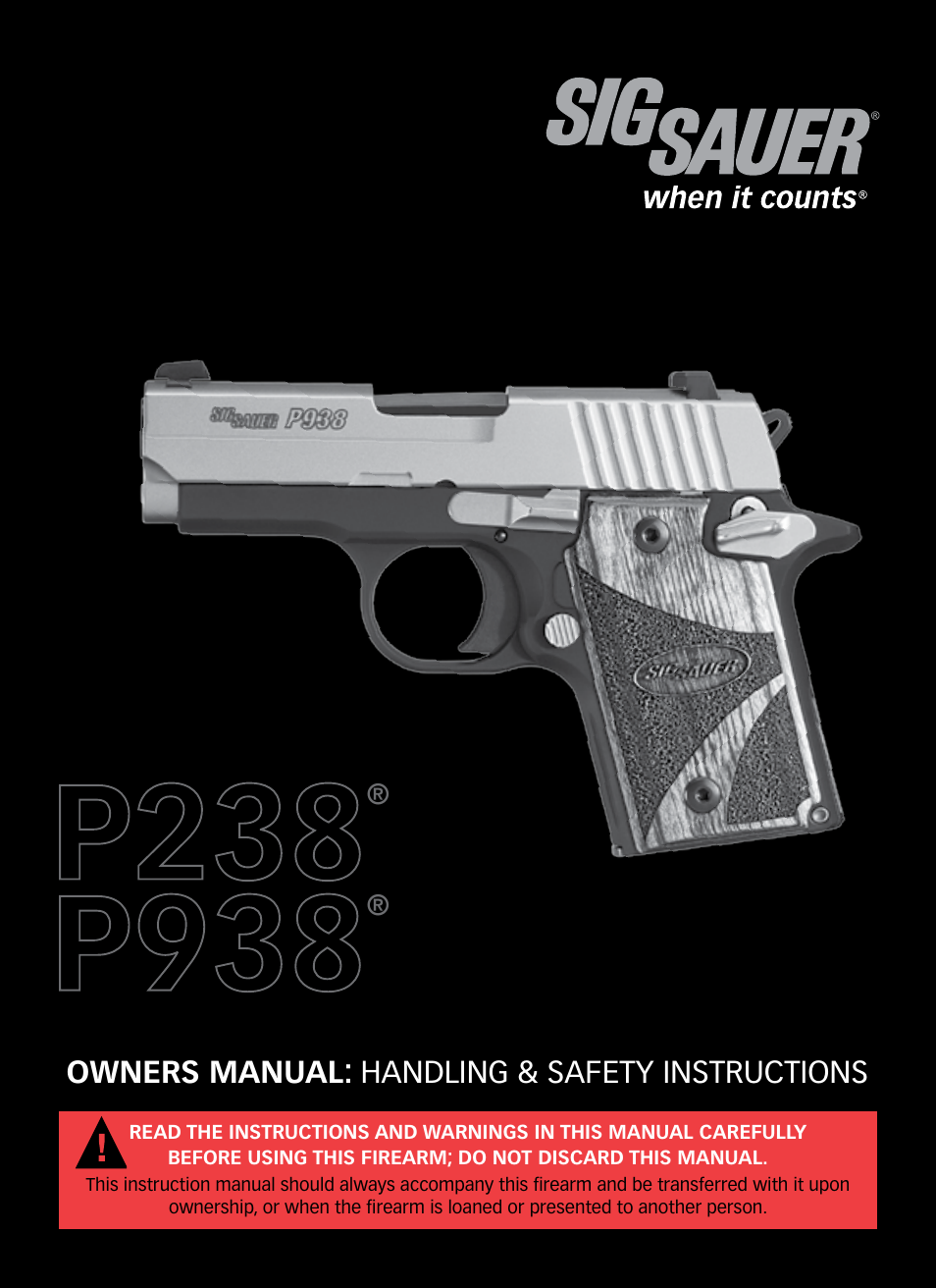 SIG SAUER P938P User Manual | 68 pages