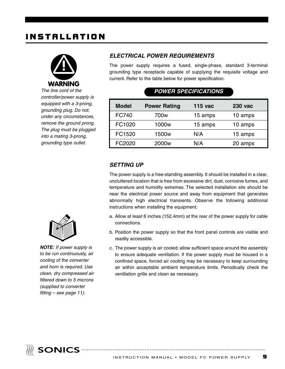 Sonics FC User Manual | Page 10 / 24