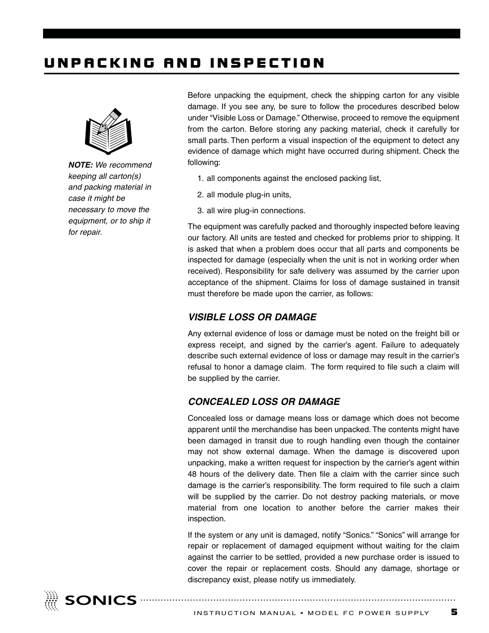 Sonics FC User Manual | Page 6 / 24