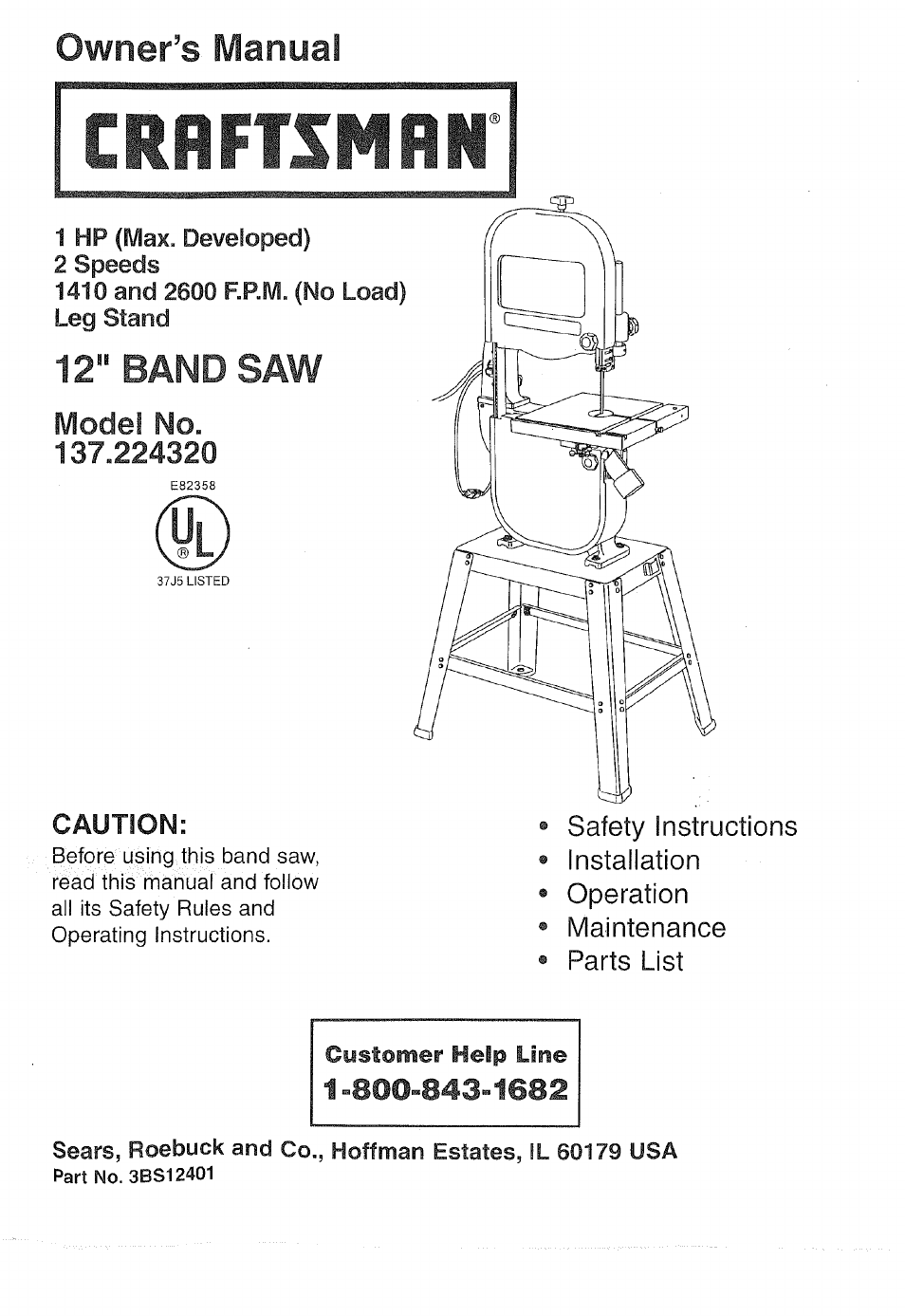 Craftsman 137.224320 User Manual | 25 pages