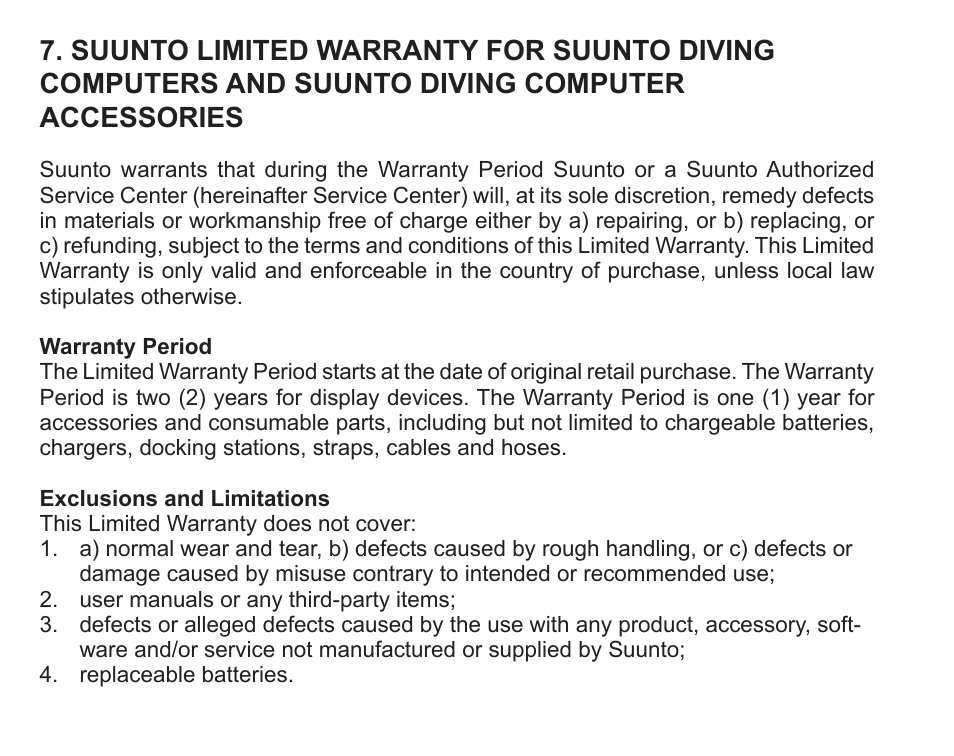 Suunto diving computer accessories | SUUNTO Zoop User Manual | Page 96 / 108