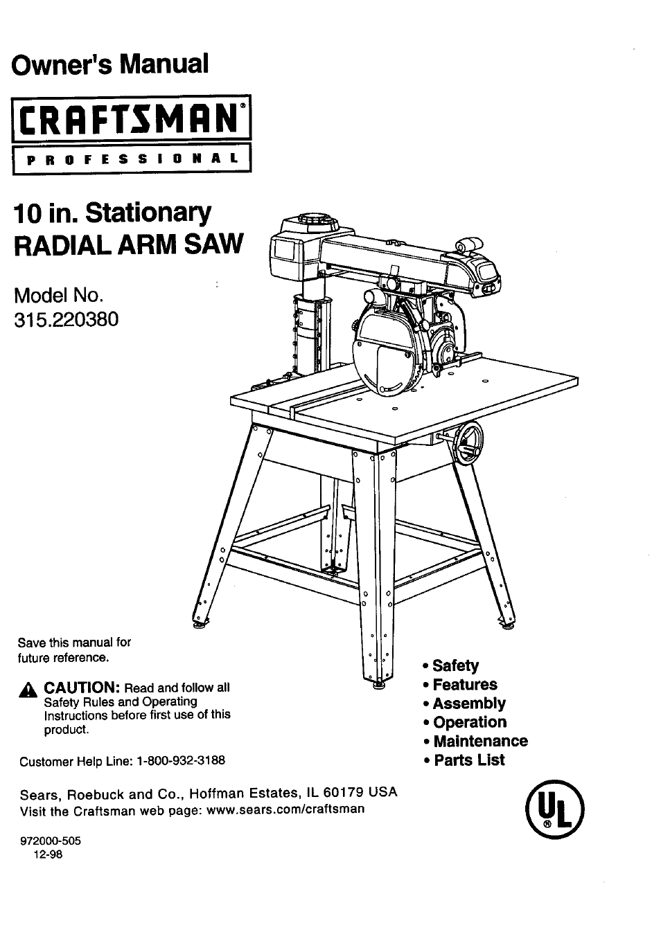 Craftsman 315.220380 User Manual | 82 pages