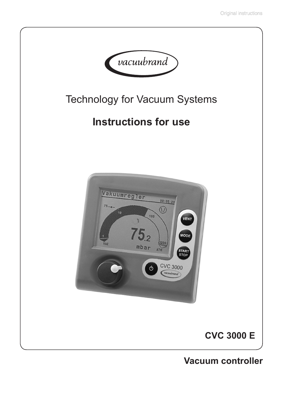 VACUUBRAND CVC 3000 E User Manual | 75 pages