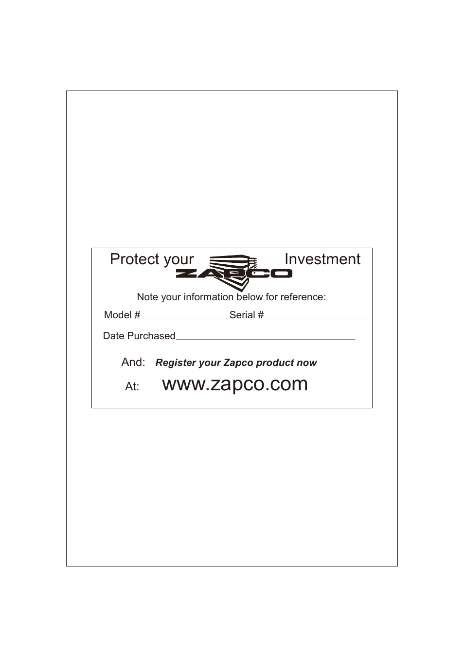 Protect your investment | Zapco Z-series D User Manual | Page 2 / 12