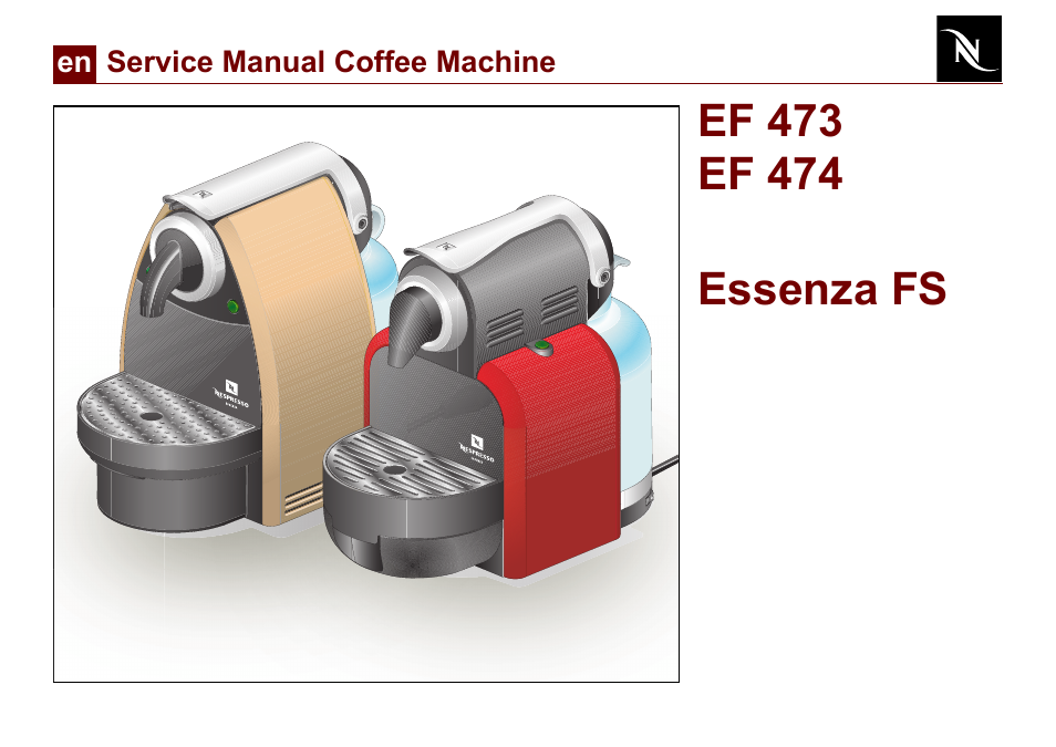 Nespresso Essenza FS EF 474 User Manual | 38 pages