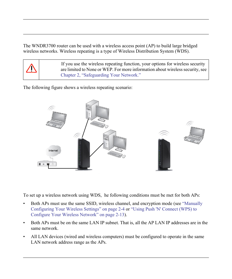 Wireless repeating (also called wds), Wireless repeating (also called wds) -22 | NETGEAR wndr3700 User Manual | Page 94 / 149