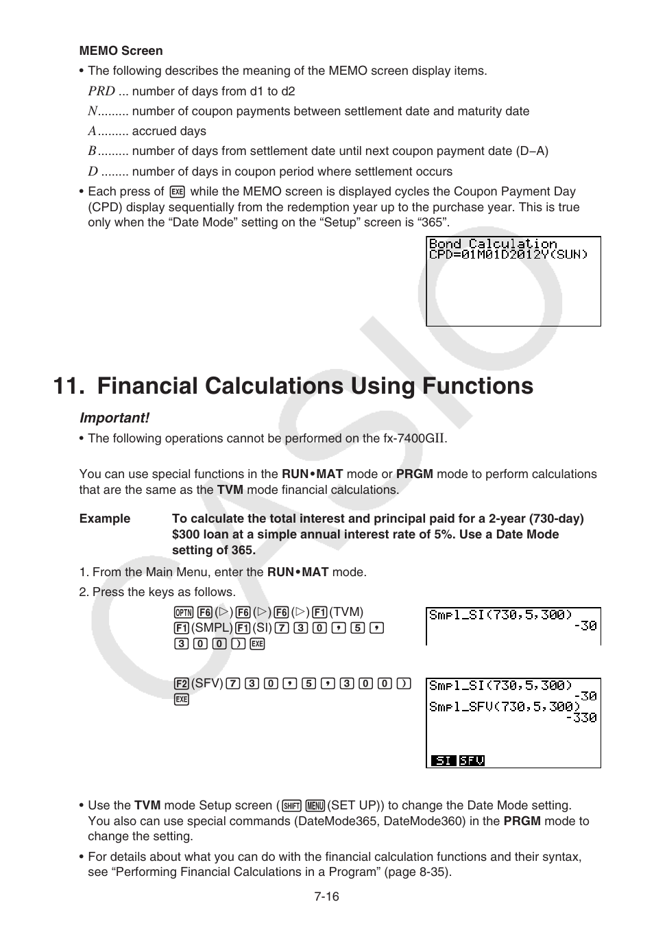 Financial calculations using functions, Financial calculations using functions -16 | Casio FX-9750GII User Manual | Page 211 / 402