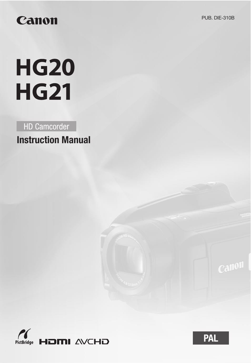 Canon HG20 User Manual | 129 pages