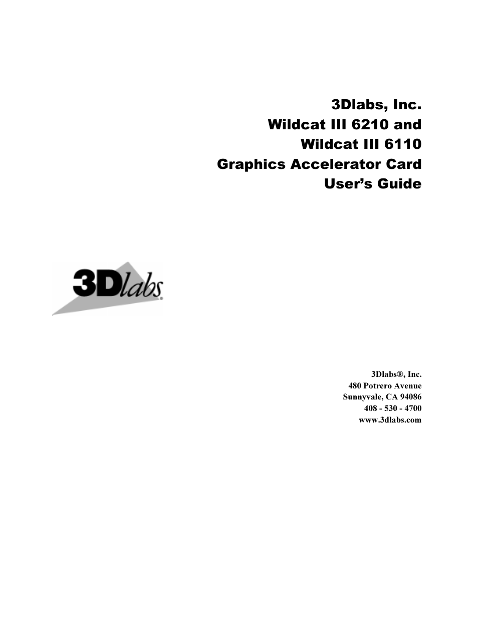 3DLABS Wildcat III 6110 User Manual | 56 pages