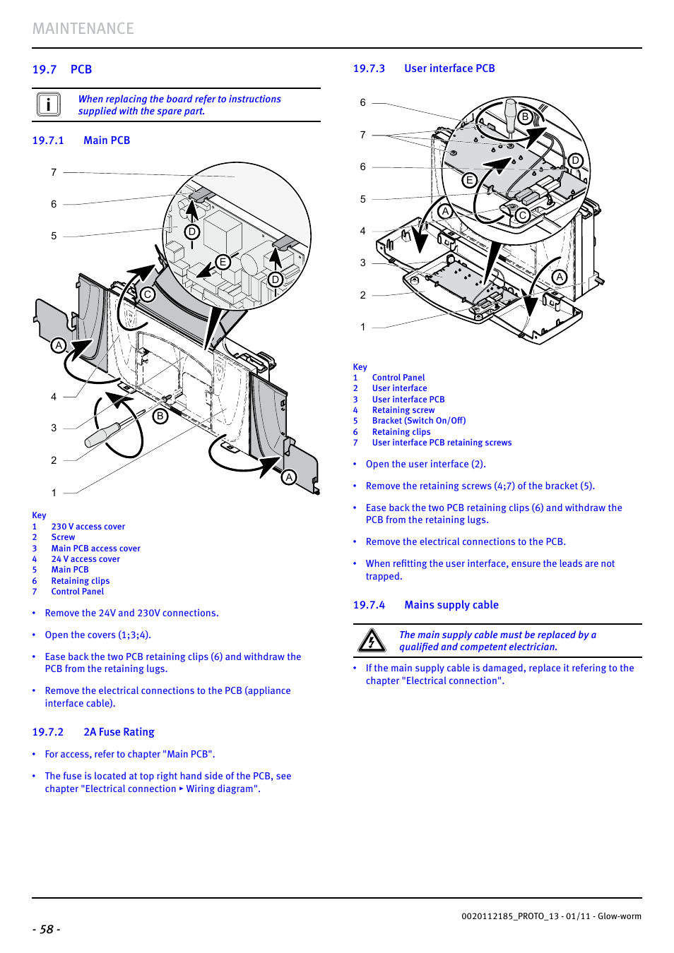 Maintenance | Glow-worm Ultracom2 35 Store User Manual | Page 60 / 68
