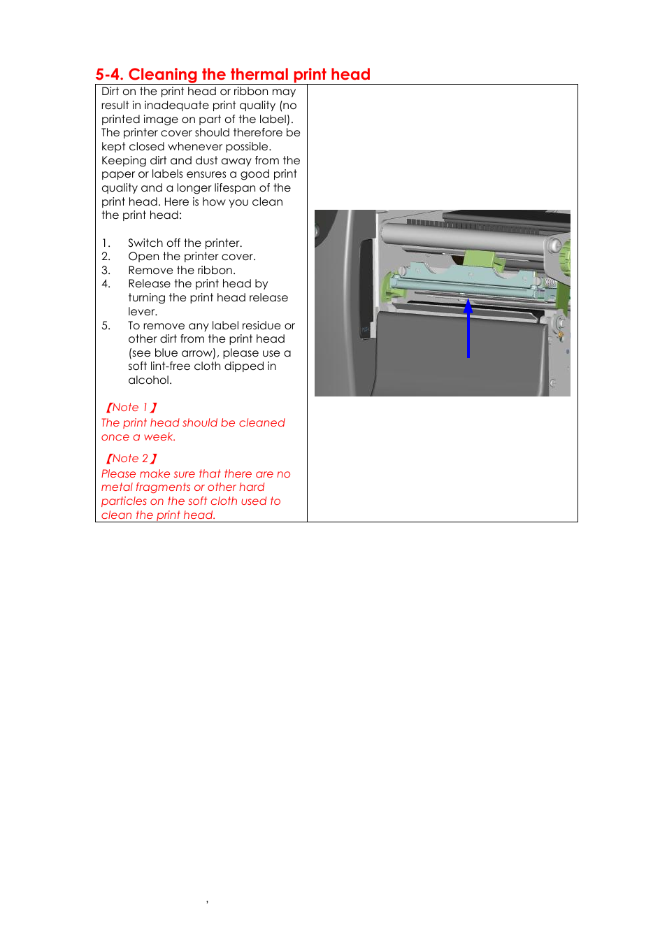 4. cleaning the thermal print head | GoDEX EZ6000Plus series User Manual | Page 63 / 67