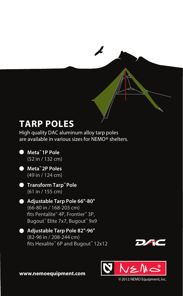NEMO Equipment TARP POLES User Manual | 2 pages
