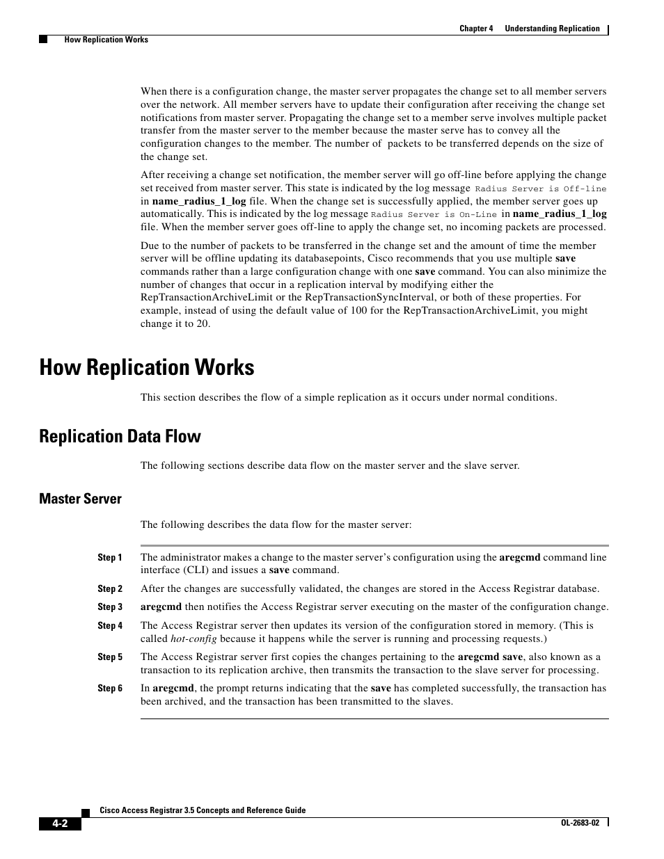 How replication works, Replication data flow, Master server | Cisco Cisco Access Registrar 3.5 User Manual | Page 40 / 80