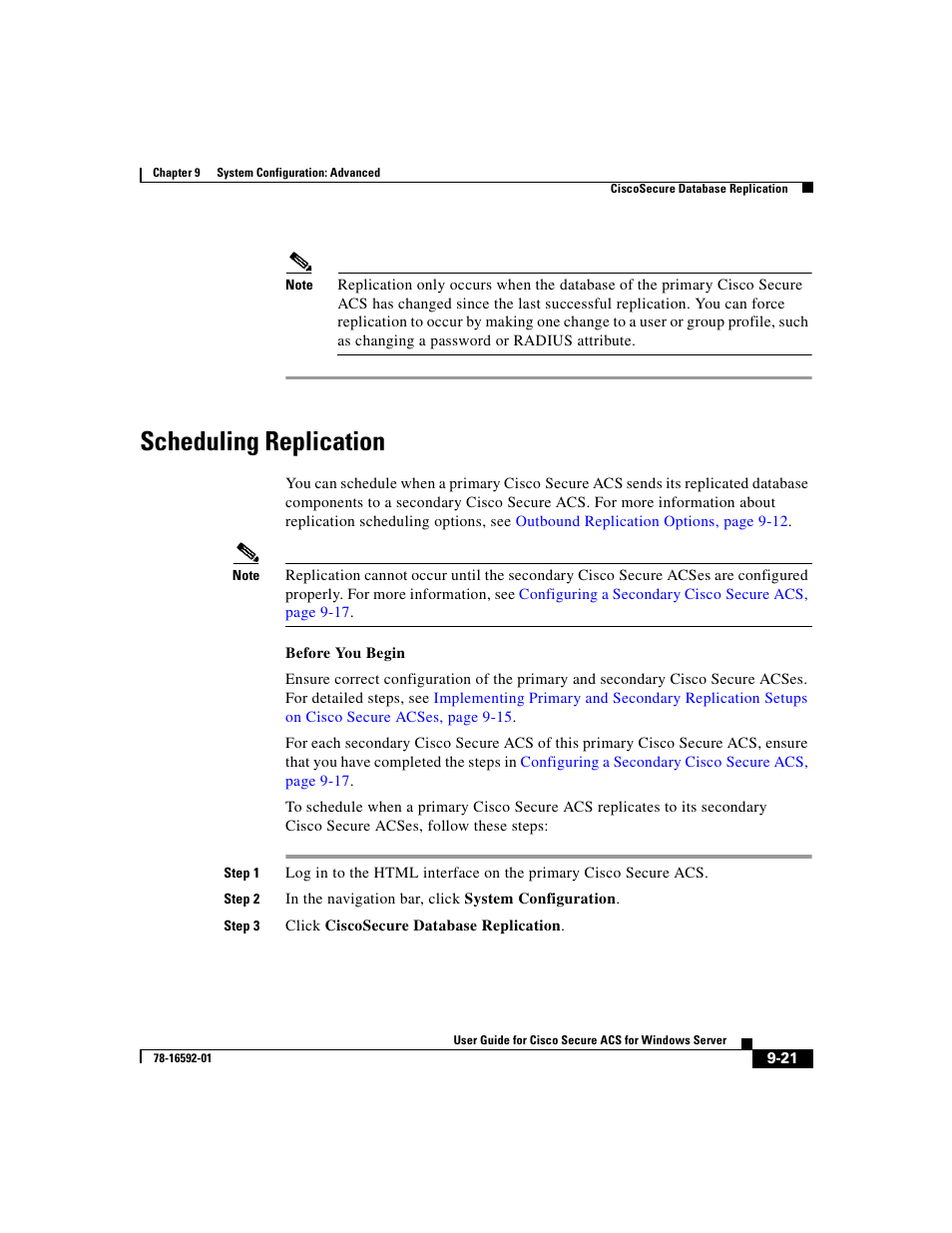 Scheduling replication | Cisco 3.3 User Manual | Page 349 / 860