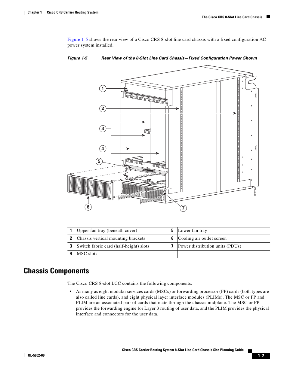 Chassis components | Cisco CRS-1 User Manual | Page 15 / 70
