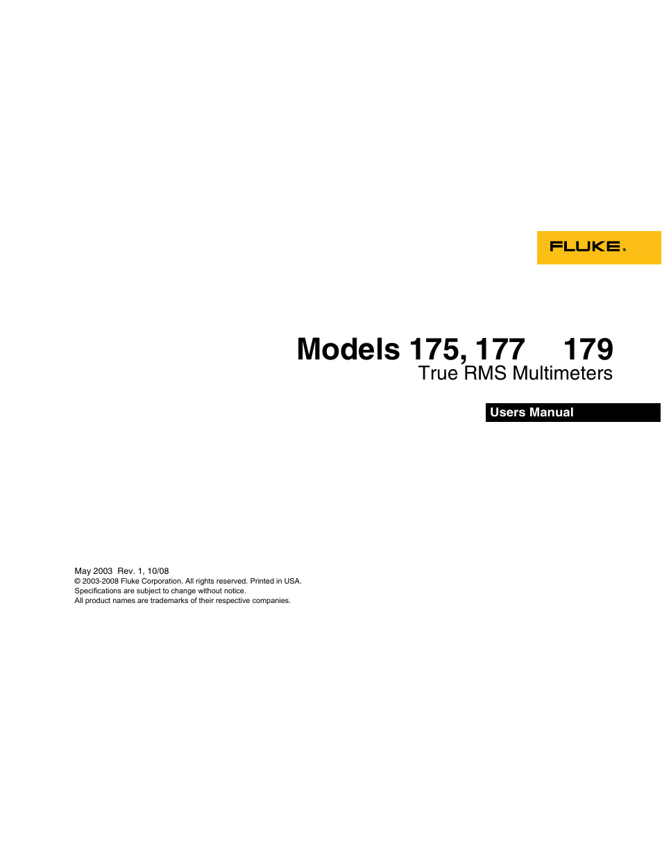 Fluke 179 User Manual | 18 pages