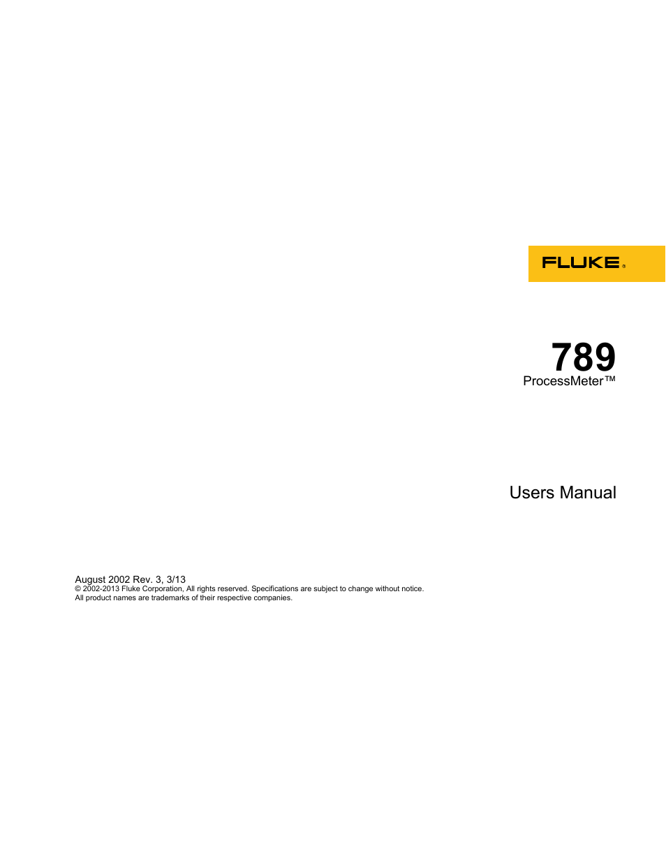 Fluke 789 User Manual | 54 pages