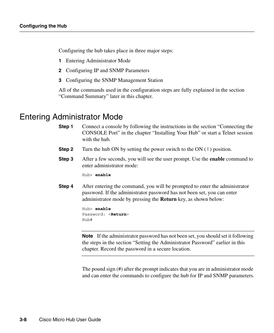 Entering administrator mode | Cisco 1503 User Manual | Page 8 / 48