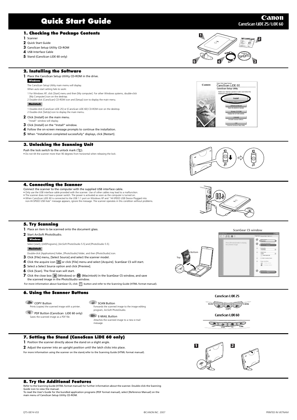 Canon CanoScan LiDE60 User Manual | 2 pages