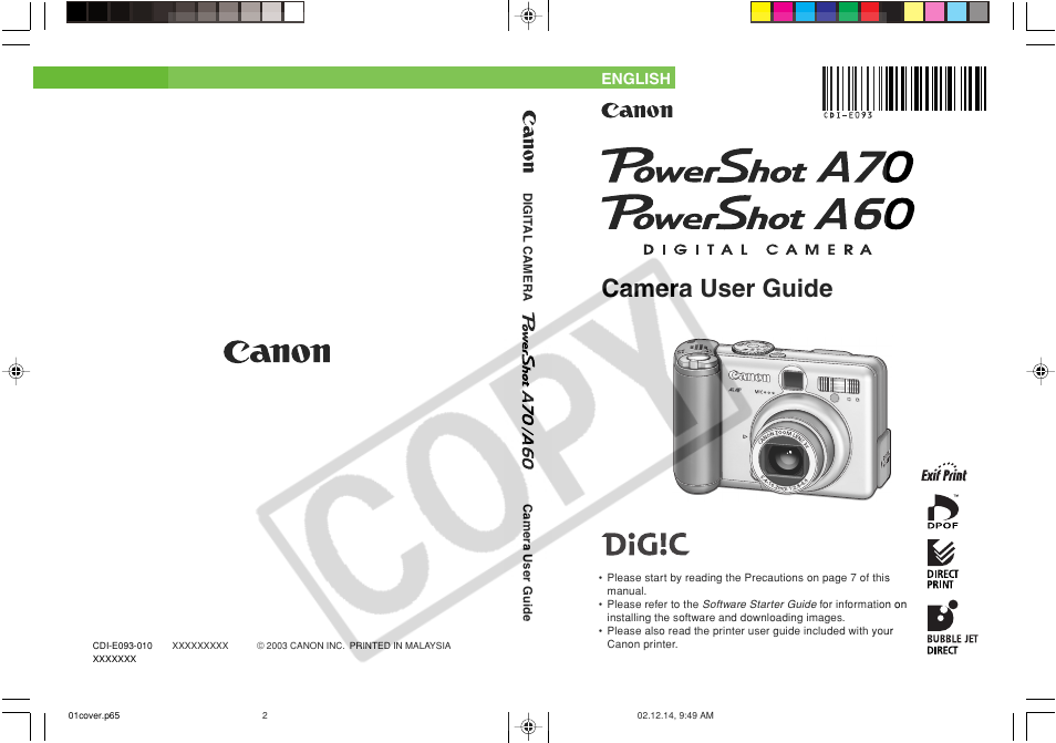 Canon SC A60 User Manual | 230 pages