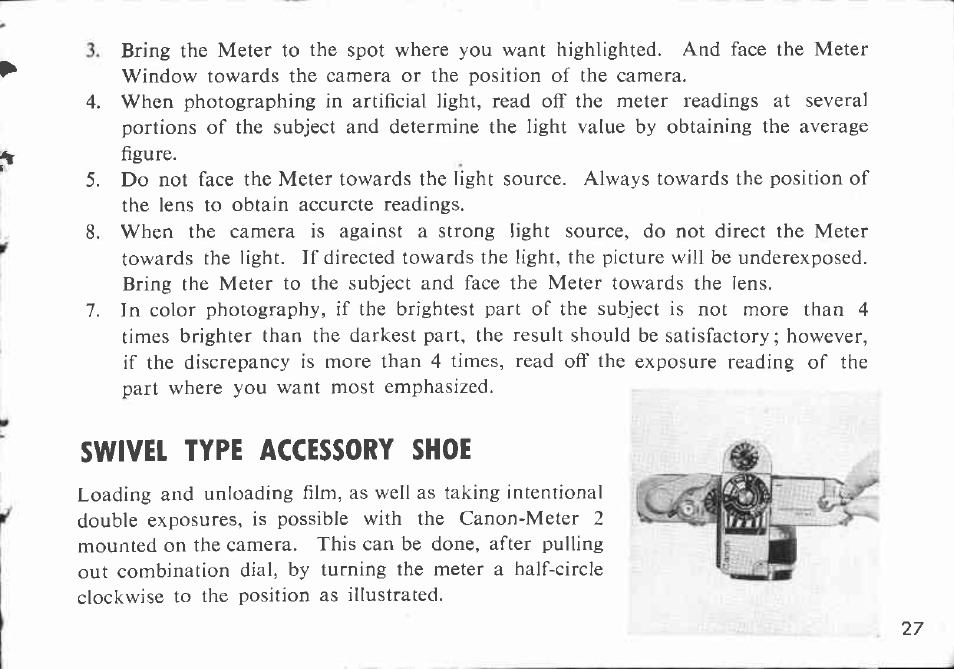Film type indicator | Canon VI-T User Manual | Page 27 / 55